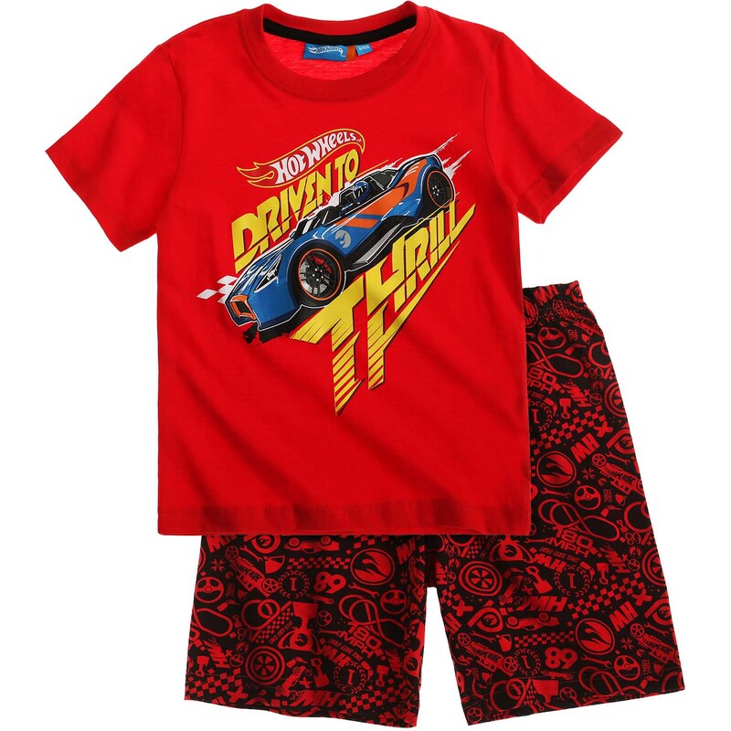 Hot Wheels Shorty-Pyjama rot in Größe 104 für Jungen aus 100% Baumwolle