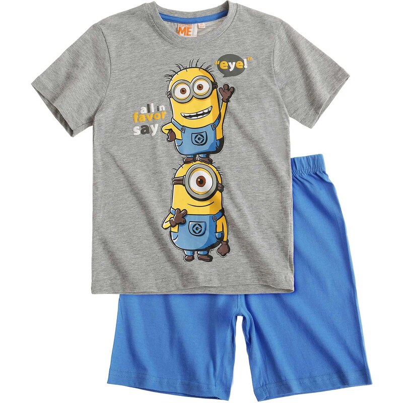 Minions Shorty-Pyjama grau in Größe 116 für Jungen