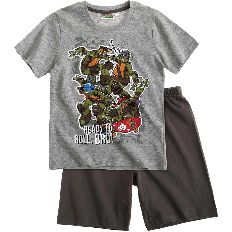 Ninja Turtles Shorty-Pyjama grau in Größe 116 für Jungen aus Oberteil: 90% Baumwolle 10% Viskose Hose: 100% Baumwolle