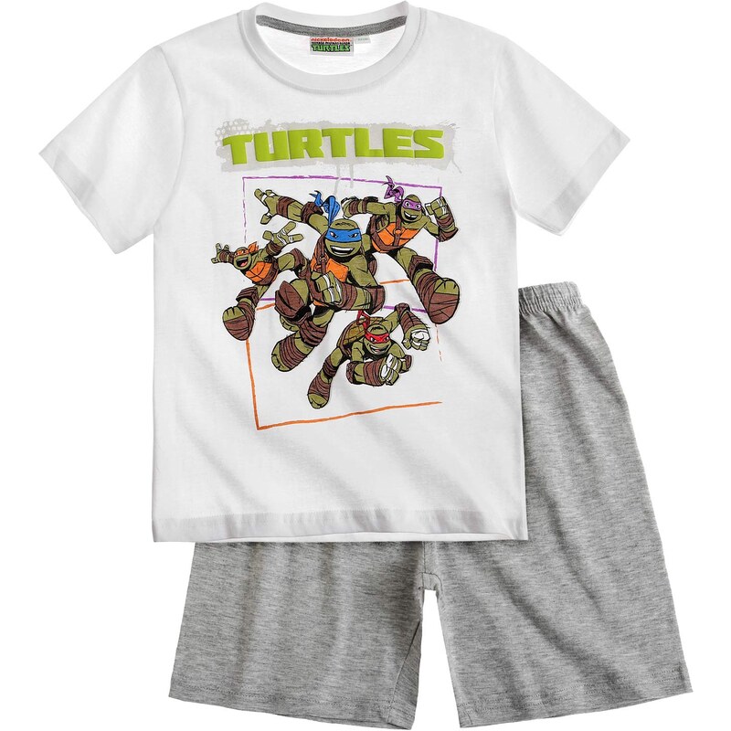 Ninja Turtles Shorty-Pyjama weiß in Größe 116 für Jungen aus Oberteil: 100 % Baumwolle Hose: 90 % Baumwolle 10 % Viskose