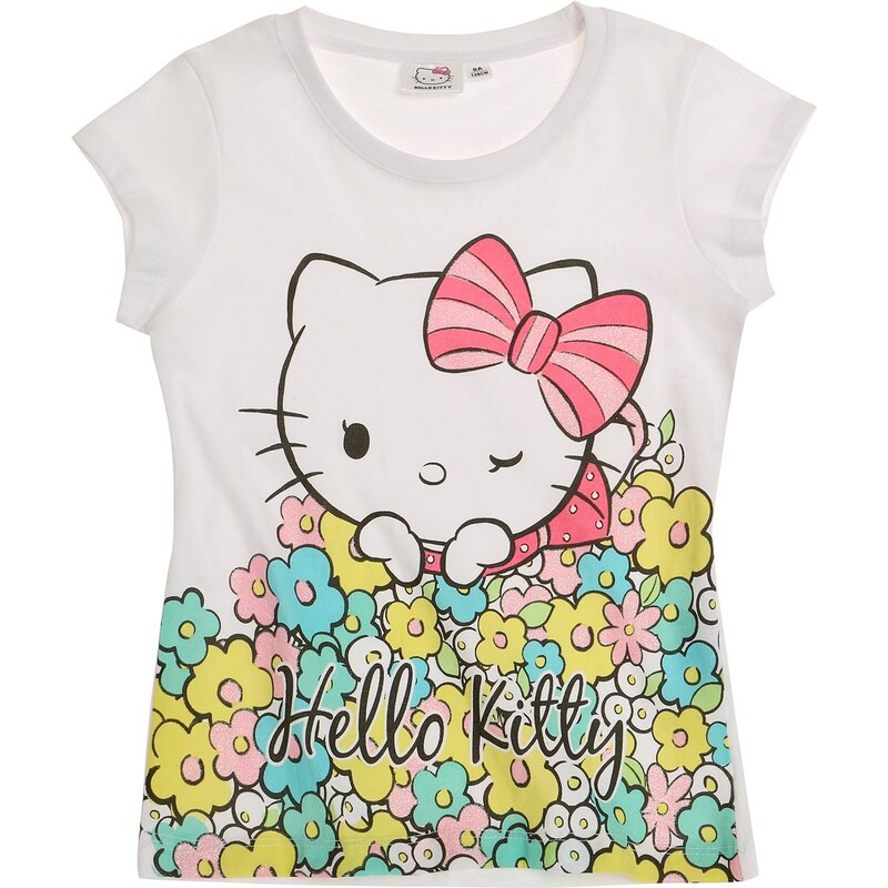 Hello Kitty T-Shirt weiß in Größe 98 für Mädchen aus 100% Baumwolle