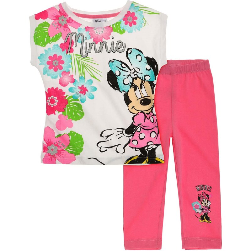 Disney Minnie T-Shirt mit Leggings pink in Größe 104 für Mädchen aus Shirt: 100 % Baumwolle Leggins: 95% Baumwolle 5% Elastan