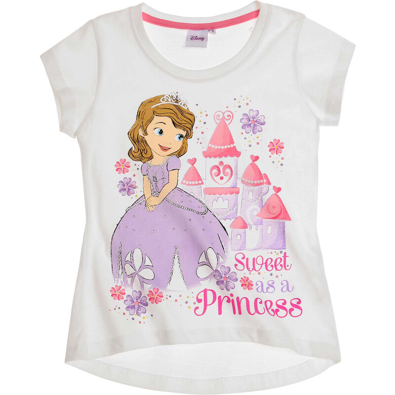 Disney Sofia die Erste T-Shirt weiß in Größe 92 für Mädchen aus 100% Baumwolle
