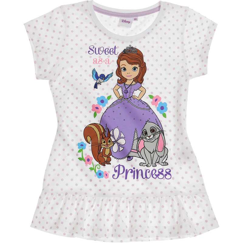 Disney Sofia die Erste T-Shirt weiß in Größe 92 für Mädchen aus 100% Baumwolle