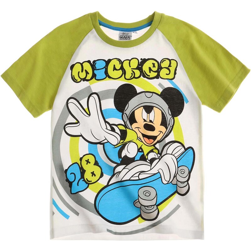 Disney Mickey T-Shirt weiß in Größe 98 für Jungen aus 100% Baumwolle