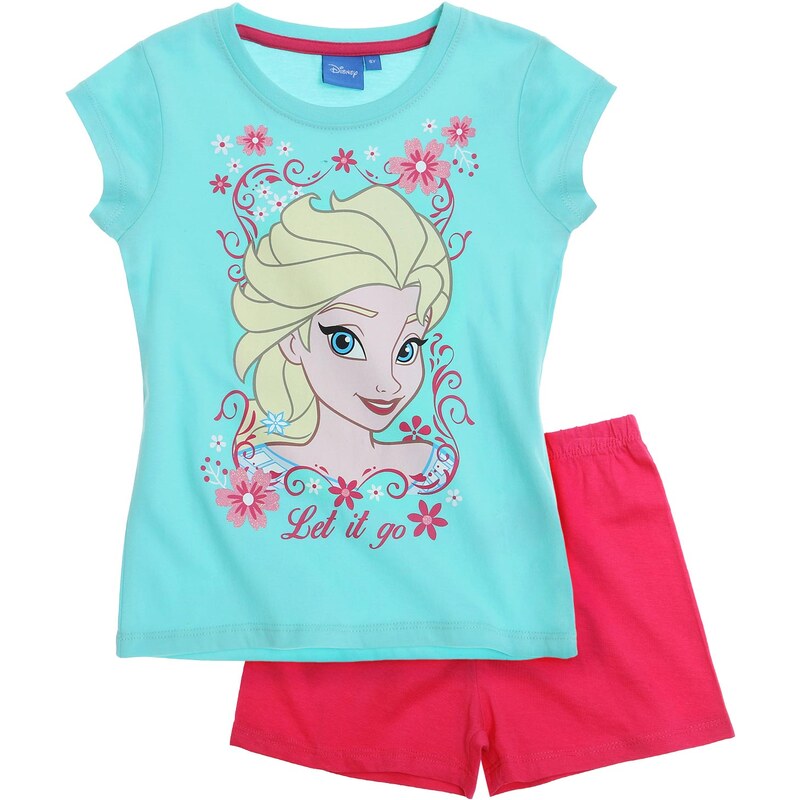 Disney Die Eiskönigin Shorty-Pyjama türkis in Größe 104 für Mädchen aus 100% Baumwolle