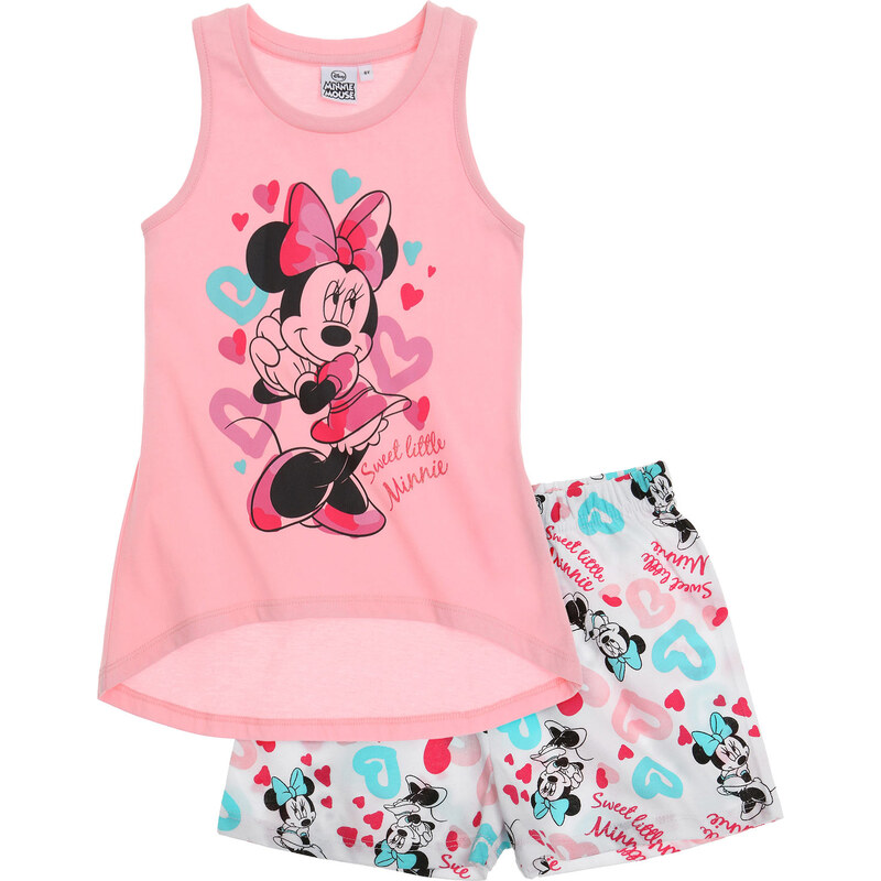 Disney Minnie Shorty-Pyjama rosa in Größe 104 für Mädchen aus 100% Baumwolle