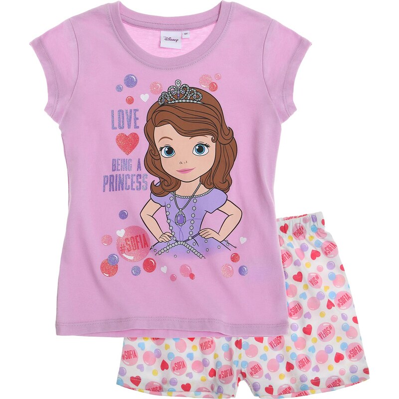 Disney Sofia die Erste Shorty-Pyjama lila in Größe 92 für Mädchen aus 100% Baumwolle