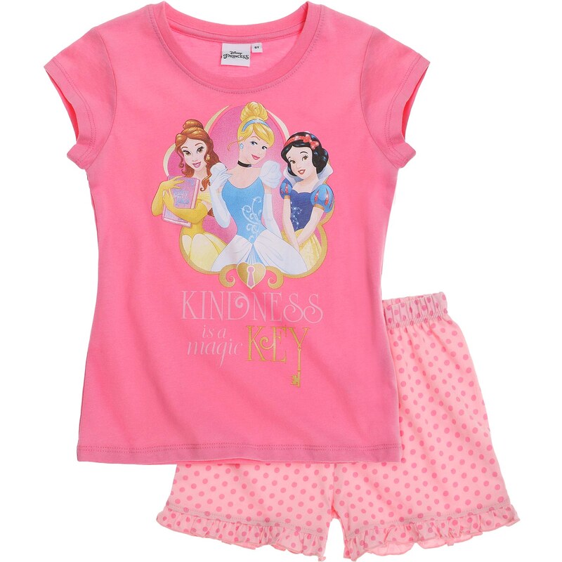 Disney Princess Shorty-Pyjama pink in Größe 92 für Mädchen aus 100% Baumwolle