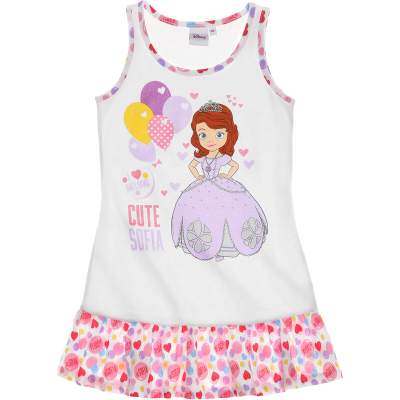 Disney Sofia die Erste Nachthemd weiß in Größe 92 für Mädchen aus 100% Baumwolle