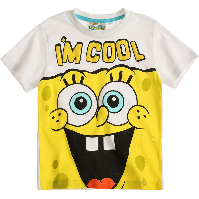 Sponge Bob T-Shirt weiß in Größe 104 für Jungen aus 100% Baumwolle