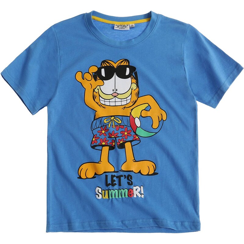 Garfield T-Shirt blau in Größe 104 für Jungen aus 100% Baumwolle