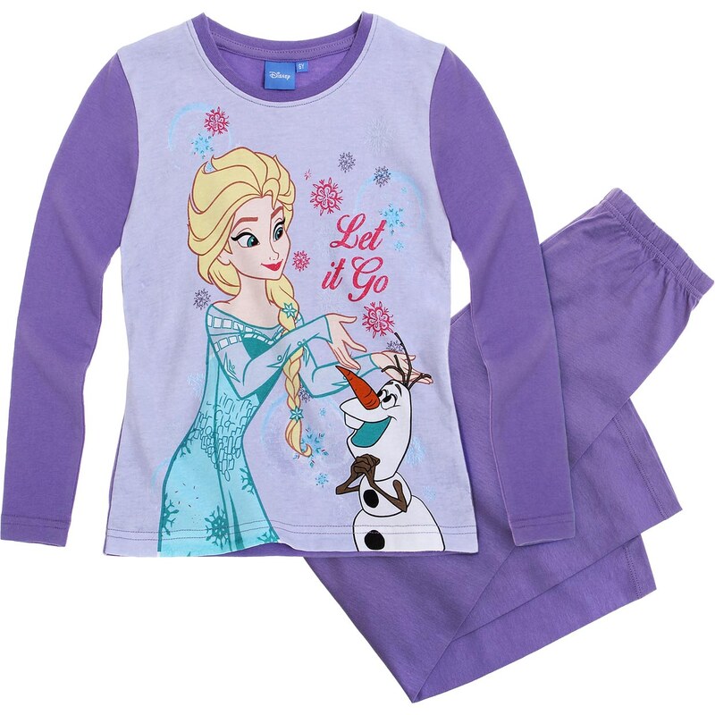 Disney Die Eiskönigin Pyjama violett in Größe 104 für Mädchen aus 100% Baumwolle