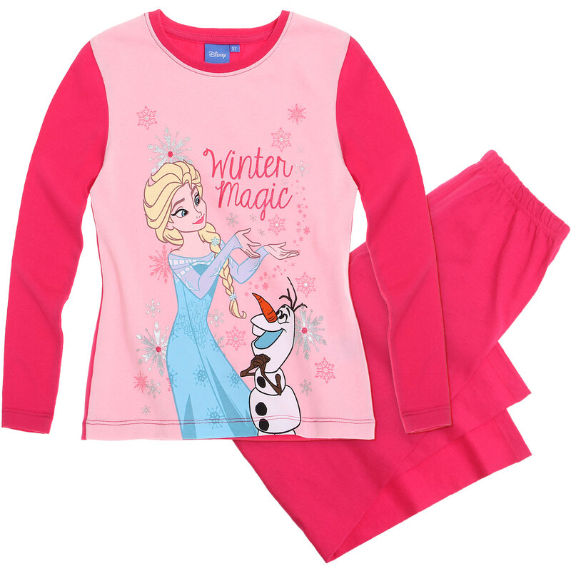 Disney Die Eiskönigin Pyjama pink in Größe 104 für Mädchen aus 100% Baumwolle