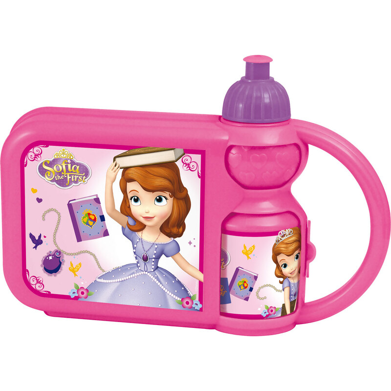 Disney Sofia die Erste Set bestehend aus 1 Pausenbrotbox + 1 Trinkflasche pink in Größe UNI für Mädchen