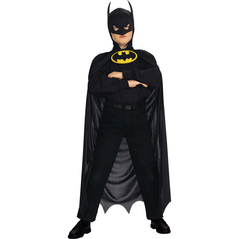 Batman Umhang schwarz in Größe UNI für Jungen aus 100% Polyester