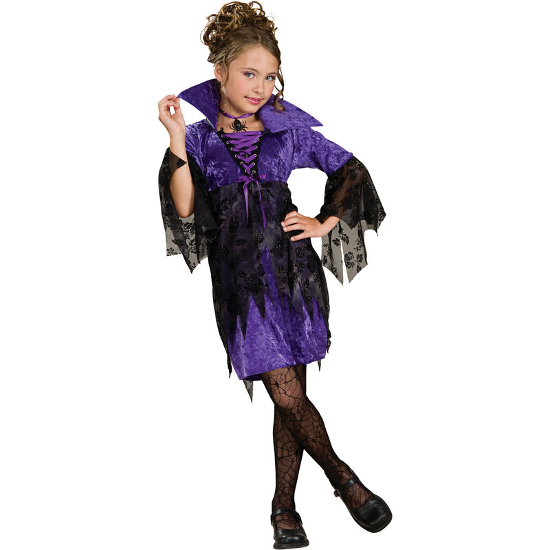 LamaLoLi Hexen Kostüm violett in Größe M für Mädchen aus Obermaterial: 100% Polyester