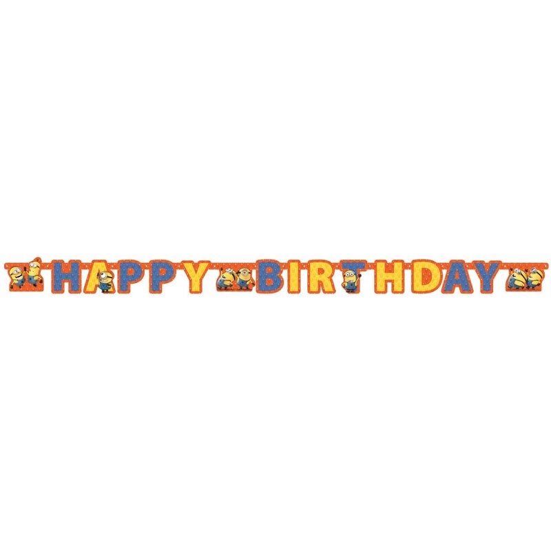 Minions Happy Birthday Partykette orange in Größe UNI für Unisex - Kinder