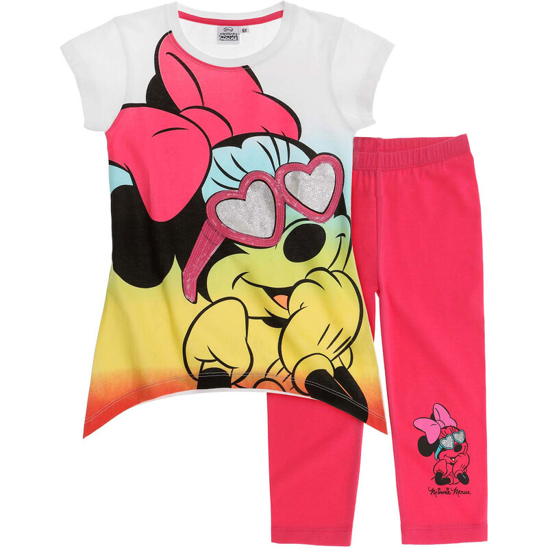 Disney Minnie T-Shirt mit Leggings pink in Größe 104 für Mädchen aus Shirt: 100 % Baumwolle Leggins: 95% Baumwolle 5% Elastan