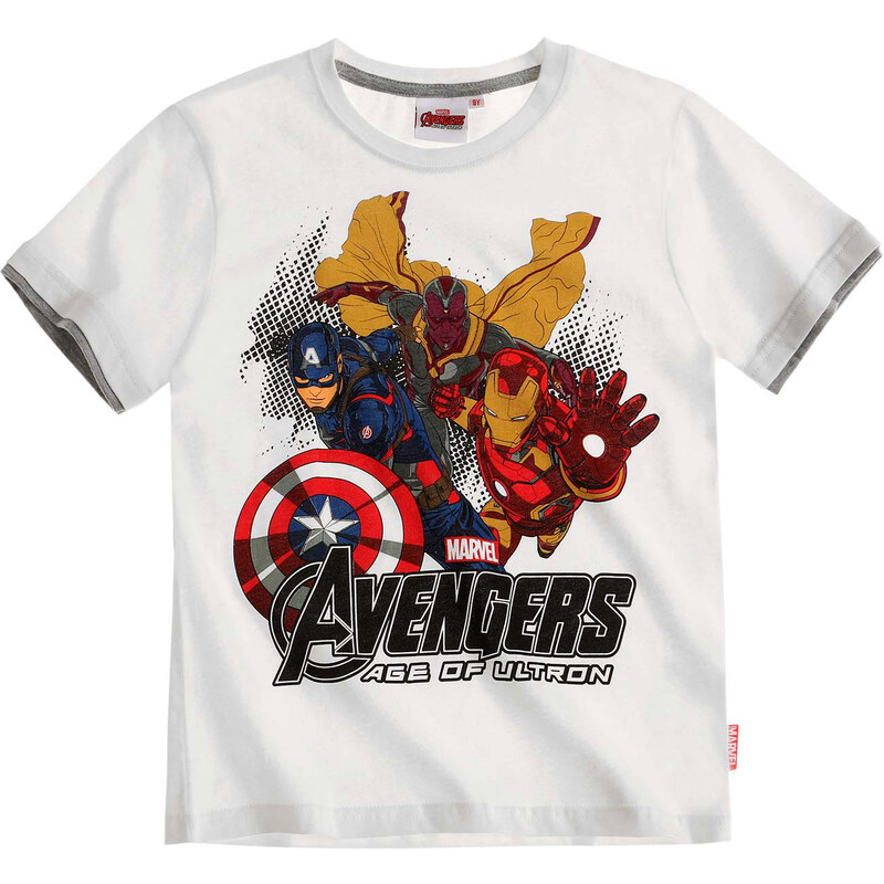 Avengers Assemble T-Shirt weiß in Größe 116 für Jungen aus 100% Baumwolle