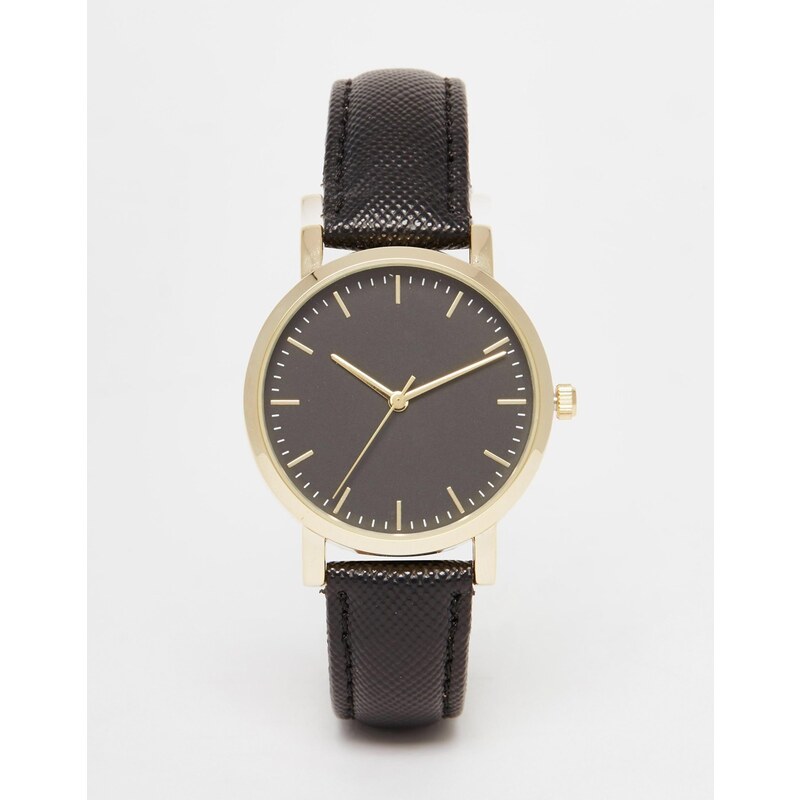 ASOS - Uhr mit texturiertem Armband - Schwarz