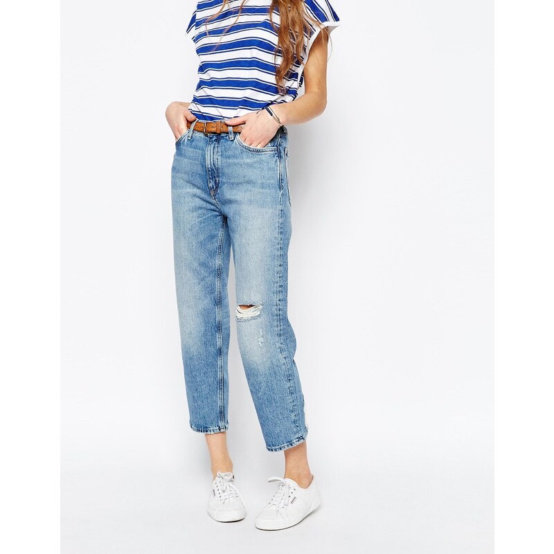 MiH Jeans M.i.h. Jeans - Jeanne - Mom-Jeans mit zerissenen Knien - Blau