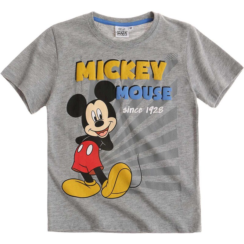 Disney Mickey T-Shirt grau in Größe 98 für Jungen aus 60 % Baumwolle 40 % Polyester