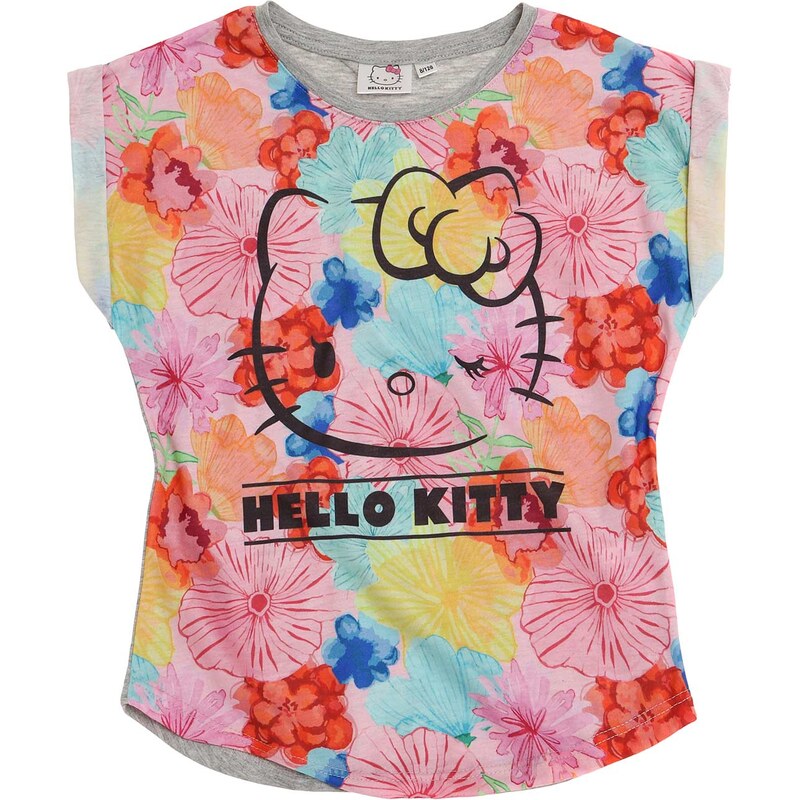 Hello Kitty T-Shirt grau in Größe 98 für Mädchen aus Vorderseite: 100% Polyester 95% Baumwolle 5% Viskose
