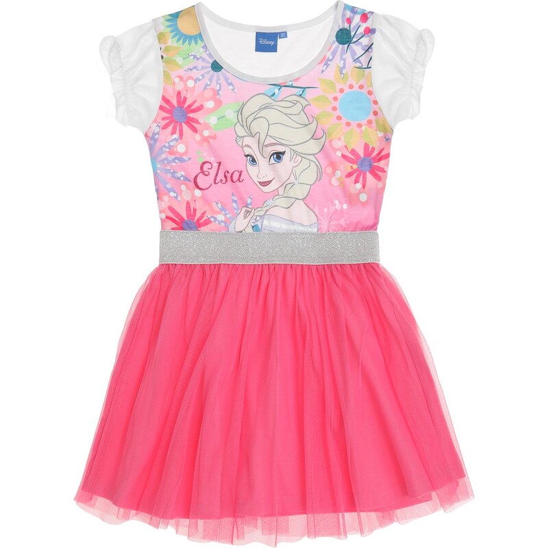 Disney Die Eiskönigin Kleid pink in Größe 104 für Mädchen aus 100% Polyester Vorderseite: 100% polyester Ärmel: 95% Baumwolle 5% Elastan