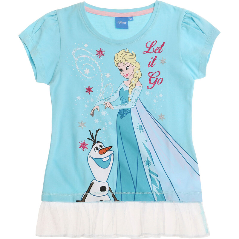 Disney Die Eiskönigin T-Shirt hellblau in Größe 104 für Mädchen aus 100% Polyester 100% Baumwolle