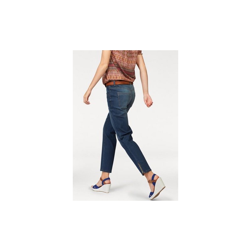 Damen 5-Pocket-Jeans knöchelfrei Reißverschluss am Beinabschluss Cheer blau 34,36,38,40,42,44,46,48