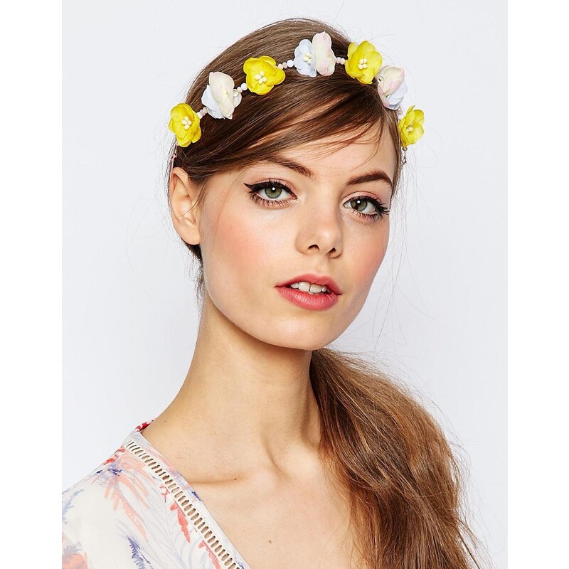 ASOS - Haarband mit kleinen Blumenperlen - Mehrfarbig