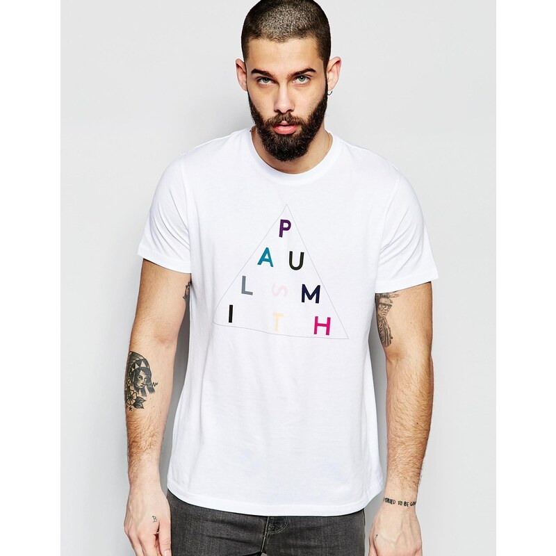 PS by Paul Smith Paul Smith Jeans - T-Shirt mit dreieckigem Logo-Print - Weiß