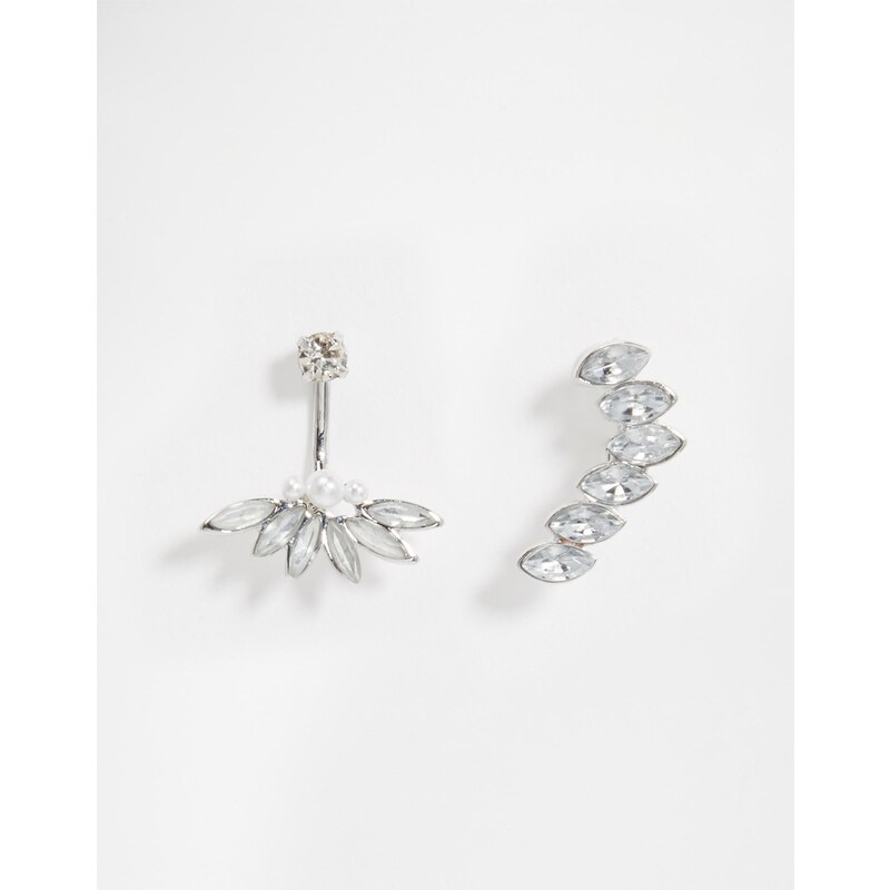 ASOS - Hängeohrring und Ohrschmuck mit Kristallen in verschiedenen Designs - Silber