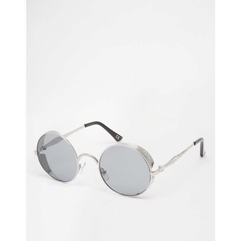 Jeepers Peepers - Runde Sonnenbrille aus Silbermetall - Silber