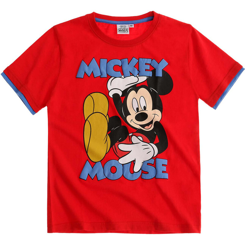 Disney Mickey T-Shirt rot in Größe 98 für Jungen aus 100% Baumwolle