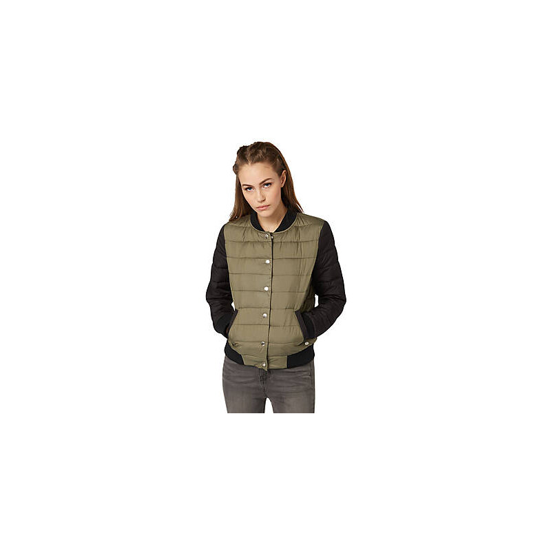 TOM TAILOR ultralight poly jacket leichte Bomber-Jacke für Frauen (zweifarbig, langärmlig mit College-Kragen und Druck-Knöpfen zum Schließen) leichtes Obermateri