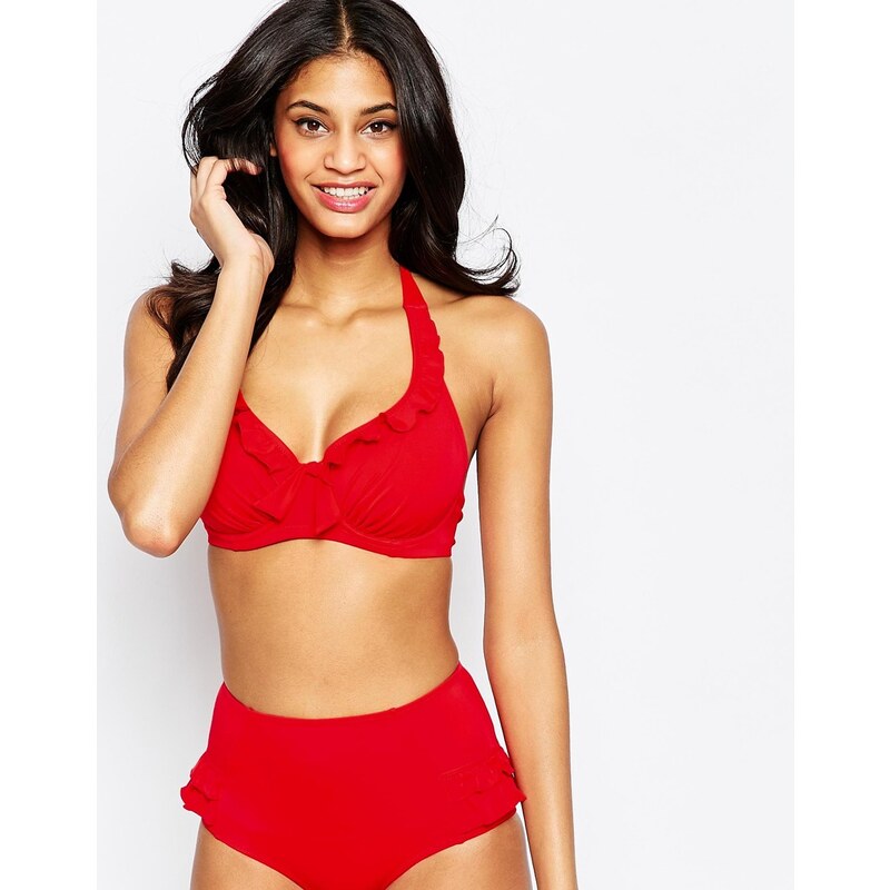 Pour Moi - Splash - Neckholder-Bikini mit Bügeln - Rot
