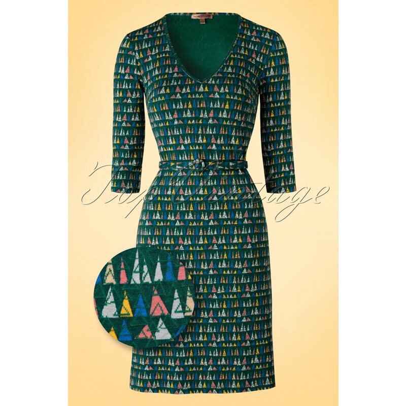 Wow To Go! 60s Pia Pyramid Triangle Dress in Green