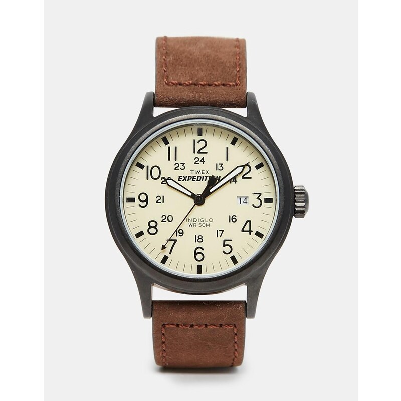 Timex - Originals - Uhr mit Wildlederband in Braun T49963 - Braun