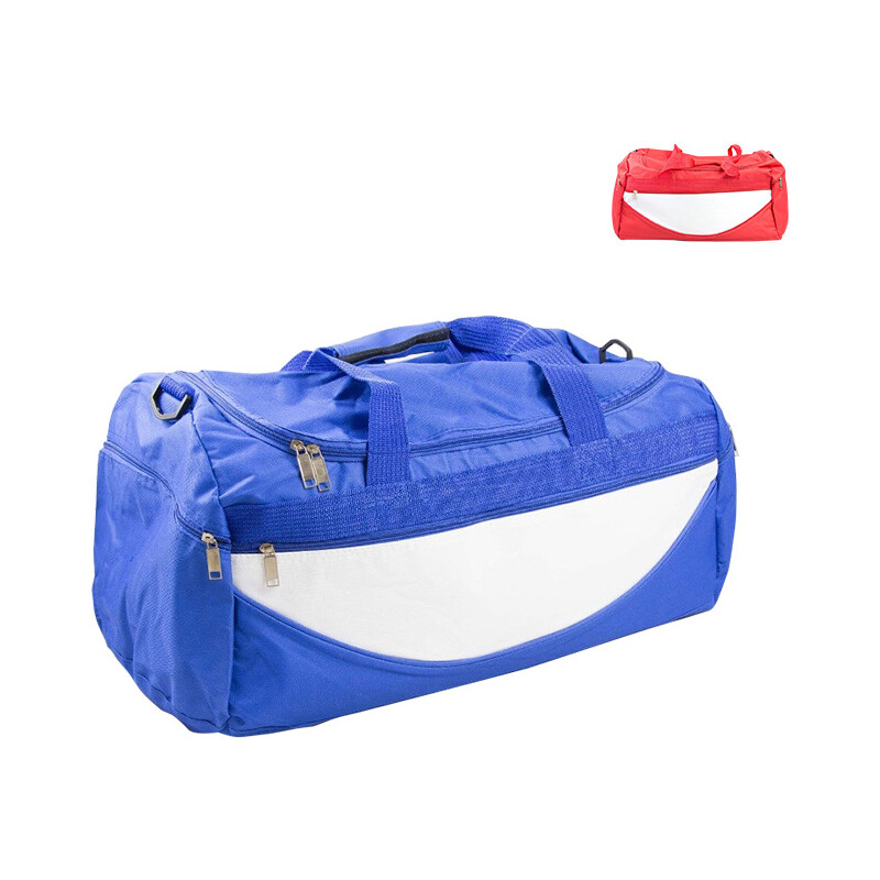 Lesara Sporttasche mit Schulterpolster - Weiß-Blau