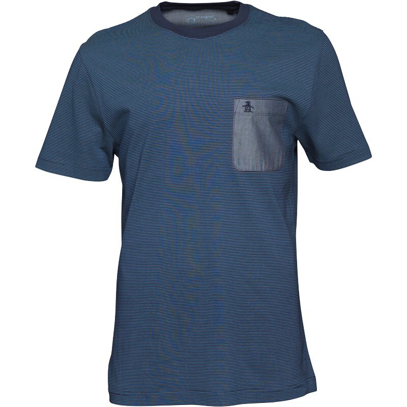 Original Penguin Herren Pocket D- T-Shirt Blau