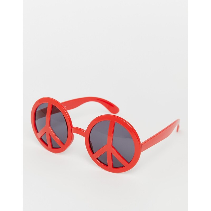 Jeepers Peepers - Novelty - Sonnenbrille mit Rahmen im Peacedesign - Rot