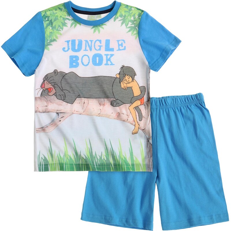 Disney Das Dschungelbuch Shorty-Pyjama blau in Größe 104 für Jungen aus 100% Baumwolle Body: 100% Polyester