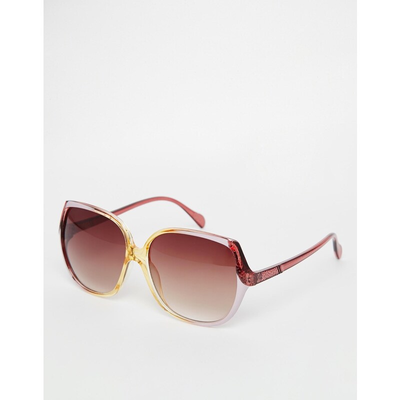 ASOS - Übergroßee Sonnenbrille im Stil der 70er Jahre in Rosa mit Farbverlauf - Mehrfarbig