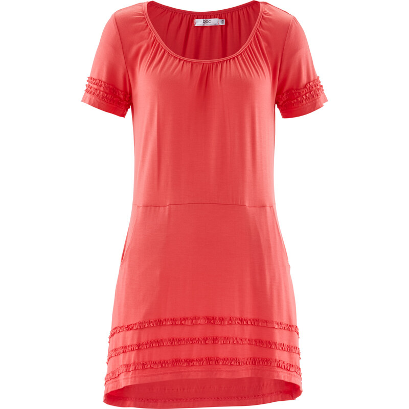 bpc bonprix collection Kurzärmlige Vokuhila Shirt-Tunika kurzer Arm in rot für Damen von bonprix