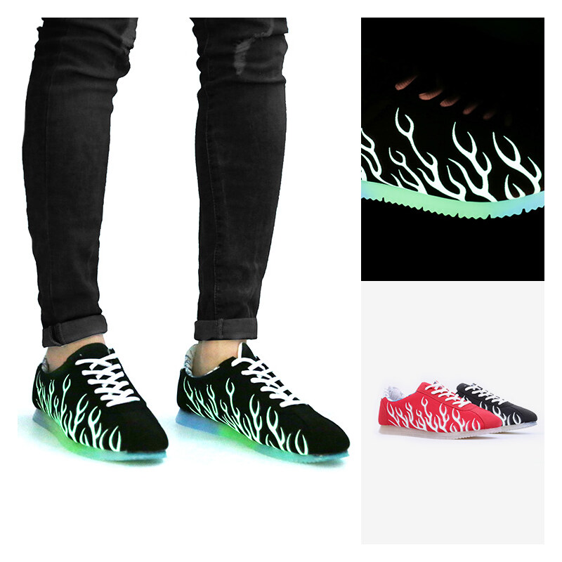 Lesara Fluoreszierender Sneaker im Flammen-Design - 39 - Rot