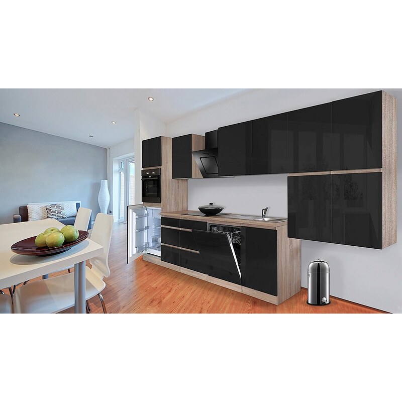 Respekta Küchenzeile mit E-Geräten »Boston«, Breite 380 cm