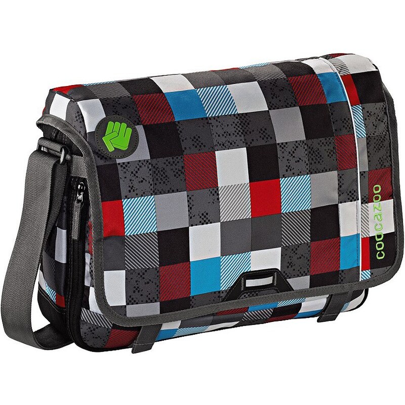 Coocazoo Schultertasche HangDang, Checkmate Blue Red