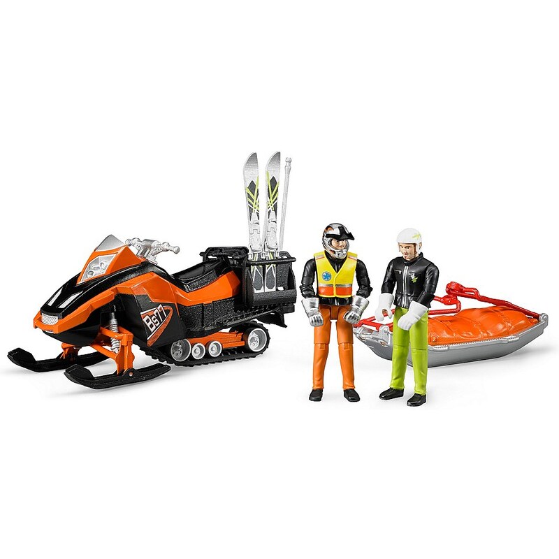 bruder® Bergrettungs-Set 4-tlg., »bworld Snowmobil, Fahrer und Rettungsschlitten mit Skifahrer«